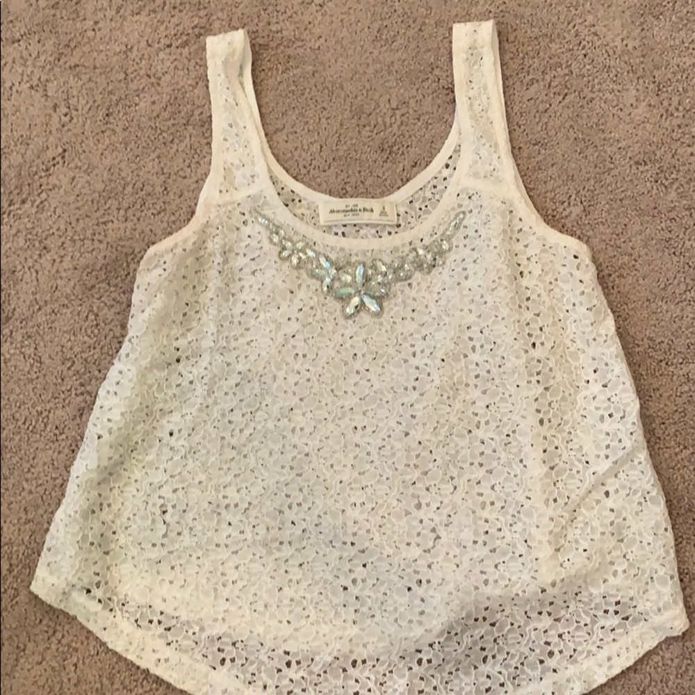 Abercrombie white lace tank